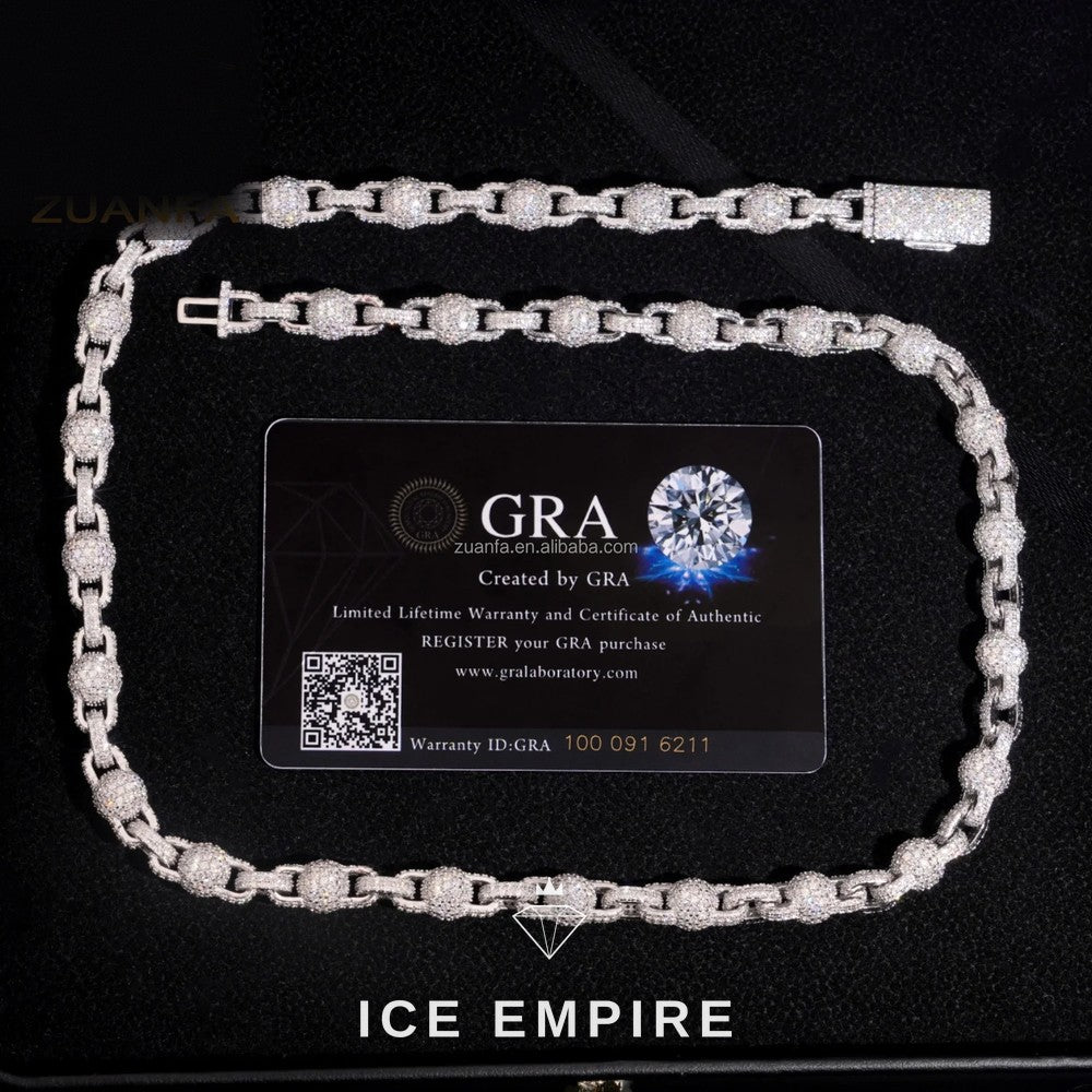 Iced Out 925 Silver Moissanite Chain