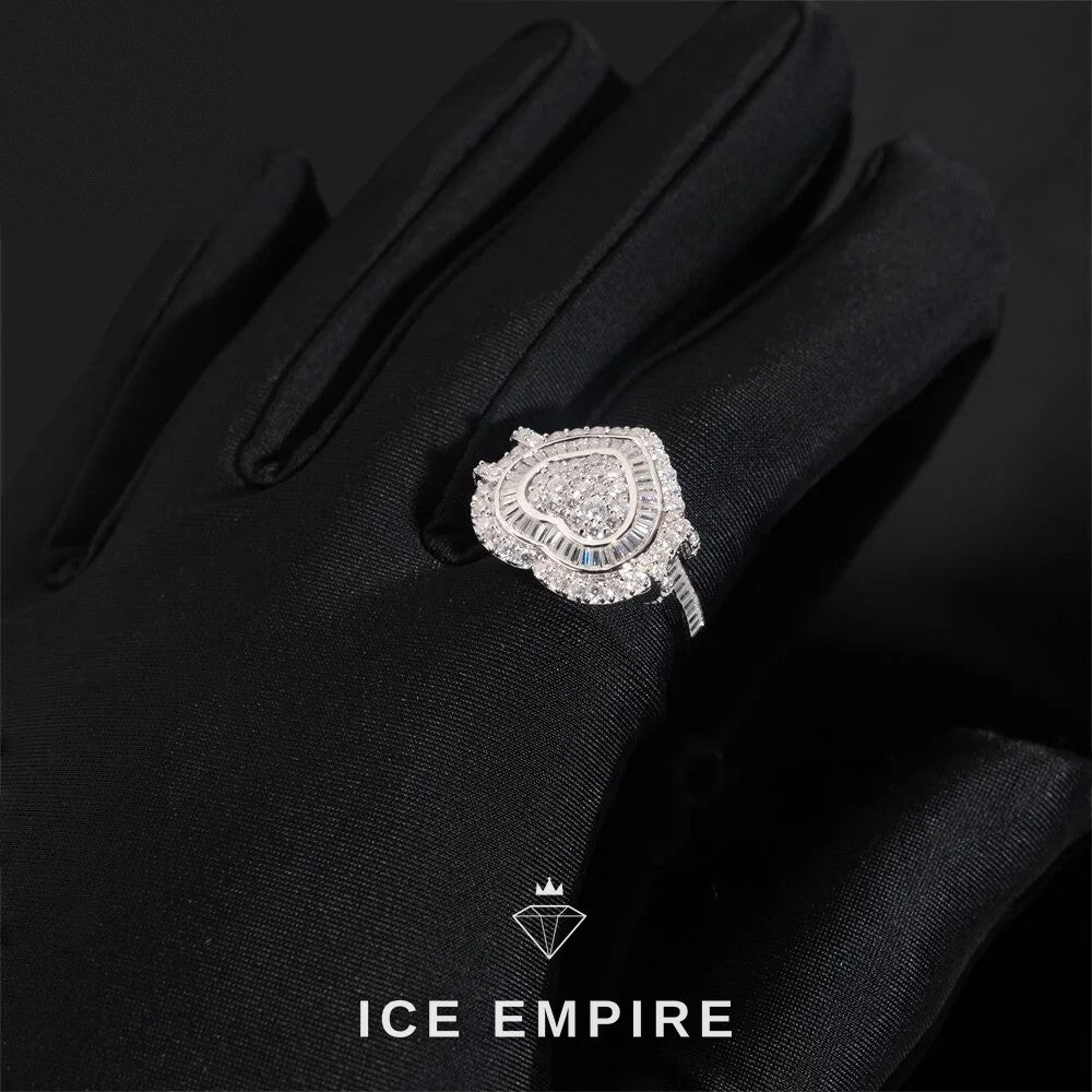 Iced Out Baguette 925 Silver Moissanite Ring