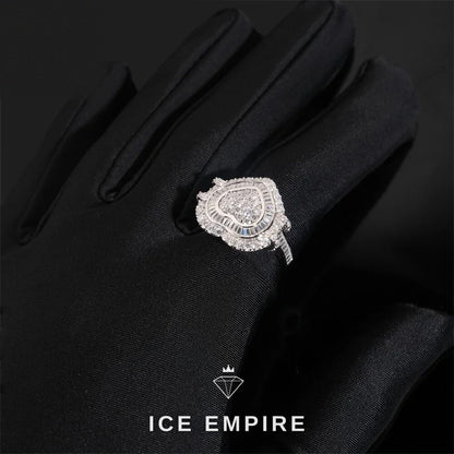 Iced Out Baguette 925 Silver Moissanite Ring