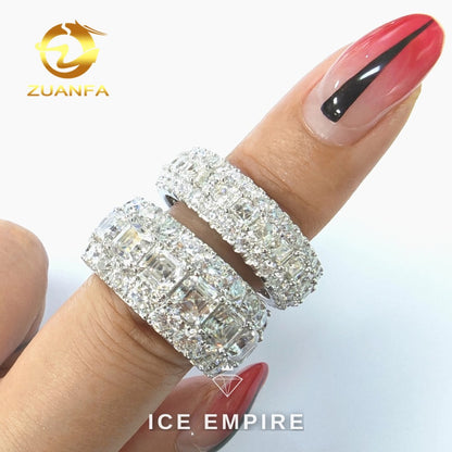 Iced Out Rose Gold Plated Moissanite Engagement Ring