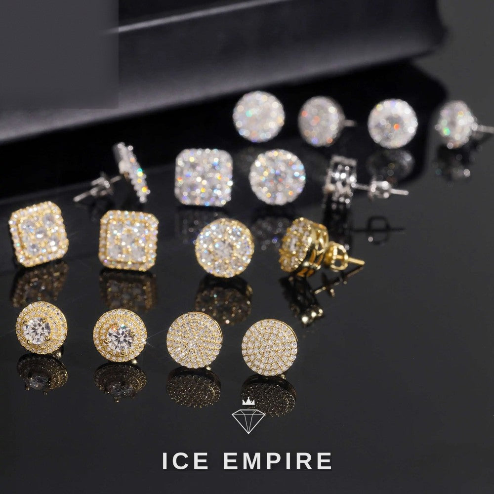 Iced Out Gold Plated Moissanite Earrings