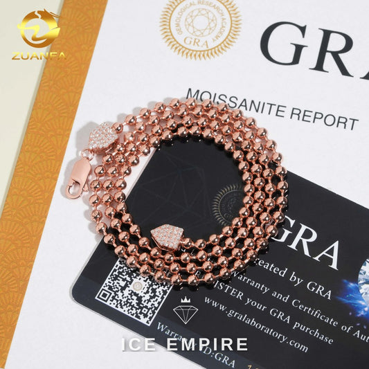 Iced Out Rose Gold Plated Moissanite Cuban Chain