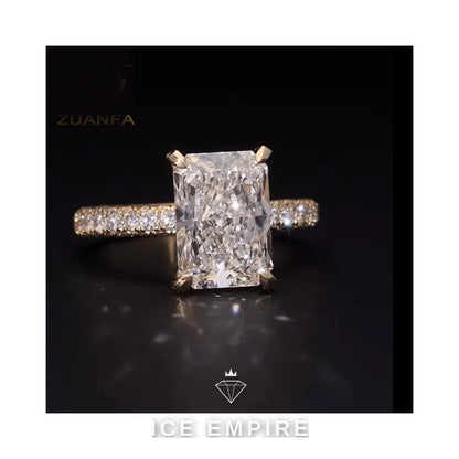 Iced Out Gold Plated Lab Grown Diamond Wedding Band