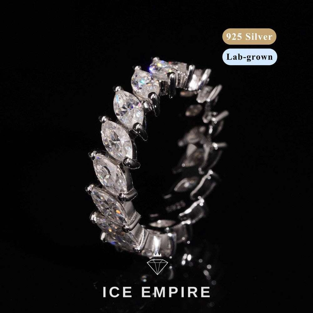Iced Out 925 Silver Lab Grown Diamond Ring