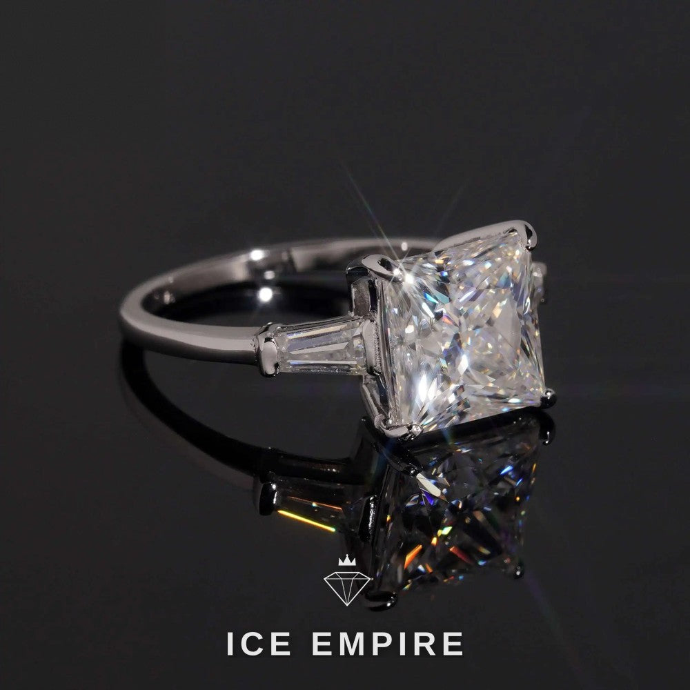 Iced Out 18K Gold Moissanite Engagement Ring