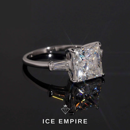 Iced Out 18K Gold Moissanite Engagement Ring
