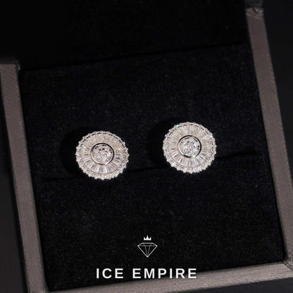 Iced Out Baguette Gold Plated Moissanite Stud Earrings