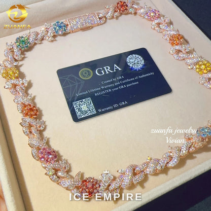Iced Out Rose Gold Plated Moissanite Cuban Chain