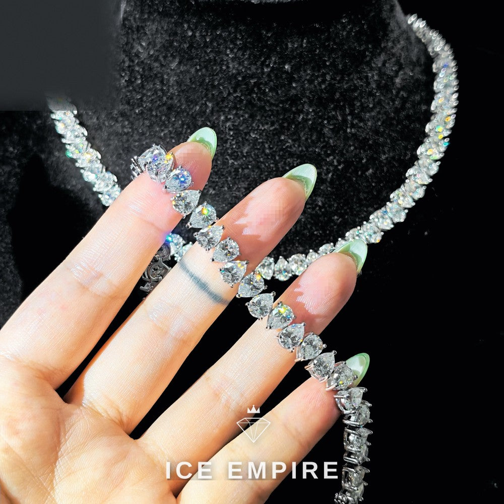 Iced Out Rose Gold Plated Moissanite Tennis Chain