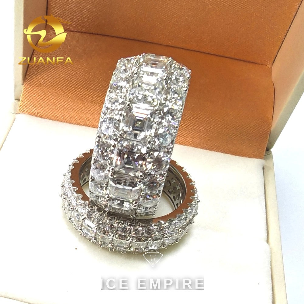 Iced Out Rose Gold Plated Moissanite Engagement Ring