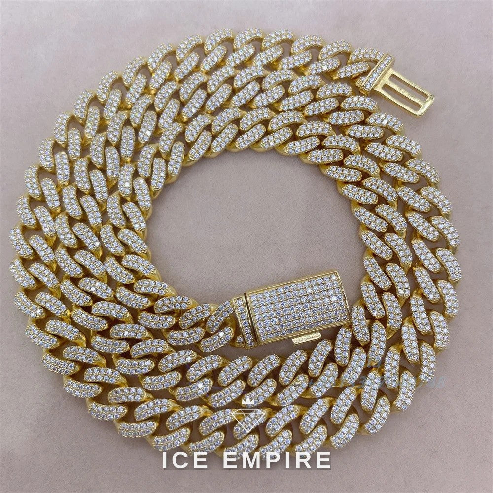 Iced Out Rose Gold Plated Moissanite Cuban Chain