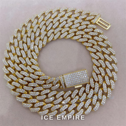 Iced Out Rose Gold Plated Moissanite Cuban Chain