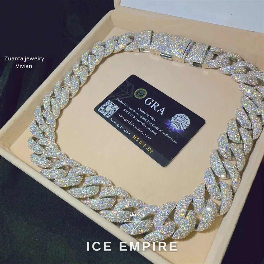 Iced Out Rose Gold Plated Moissanite Cuban Chain