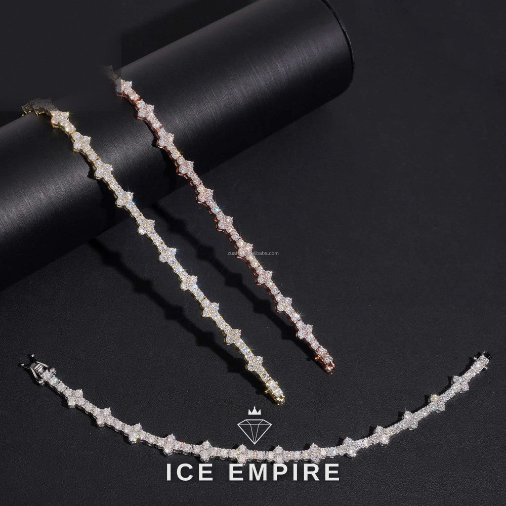 Iced Out 925 Silver Moissanite Tennis Chain