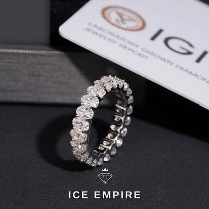 Iced Out 10K Gold Lab Grown Diamond Wedding Band