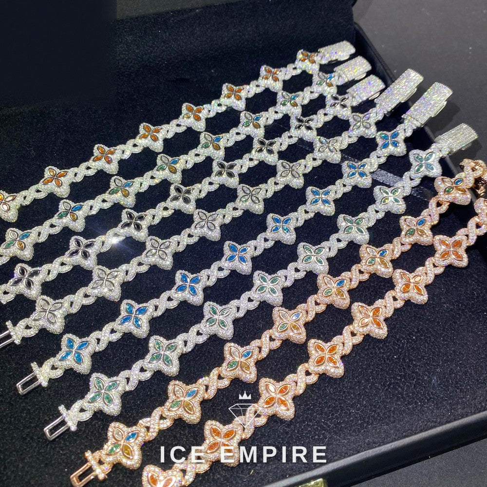 Iced Out 925 Silver Moissanite Cuban Chain