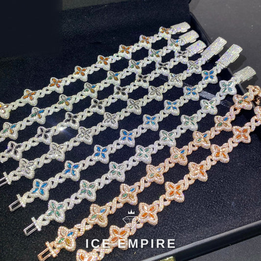 Iced Out 925 Silver Moissanite Cuban Chain
