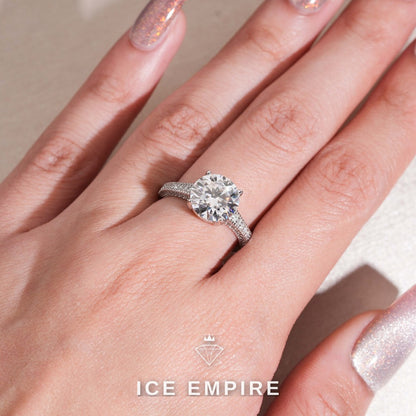 Iced Out 18K Gold Moissanite Wedding Band