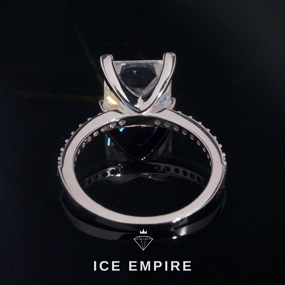Iced Out Rose Gold Plated Moissanite Wedding Band