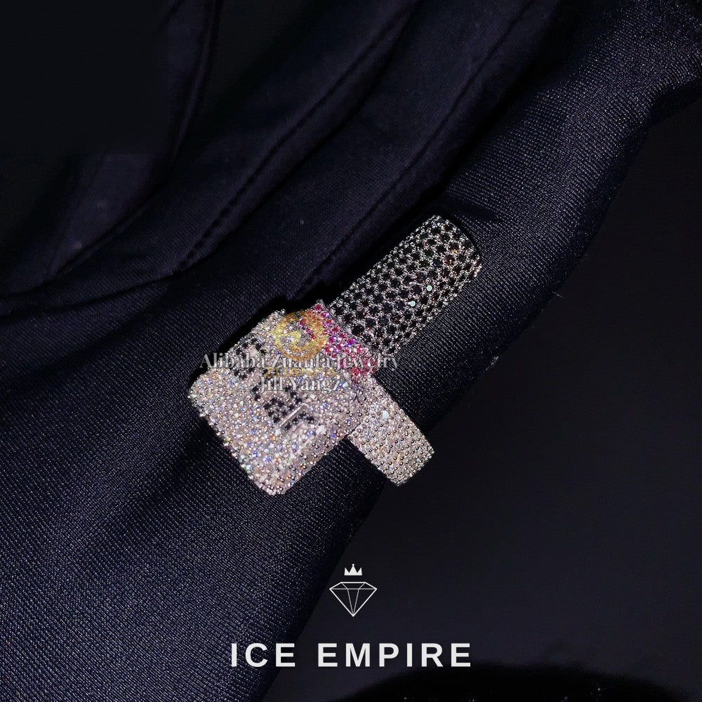 Iced Out Rose Gold Plated Moissanite Ring