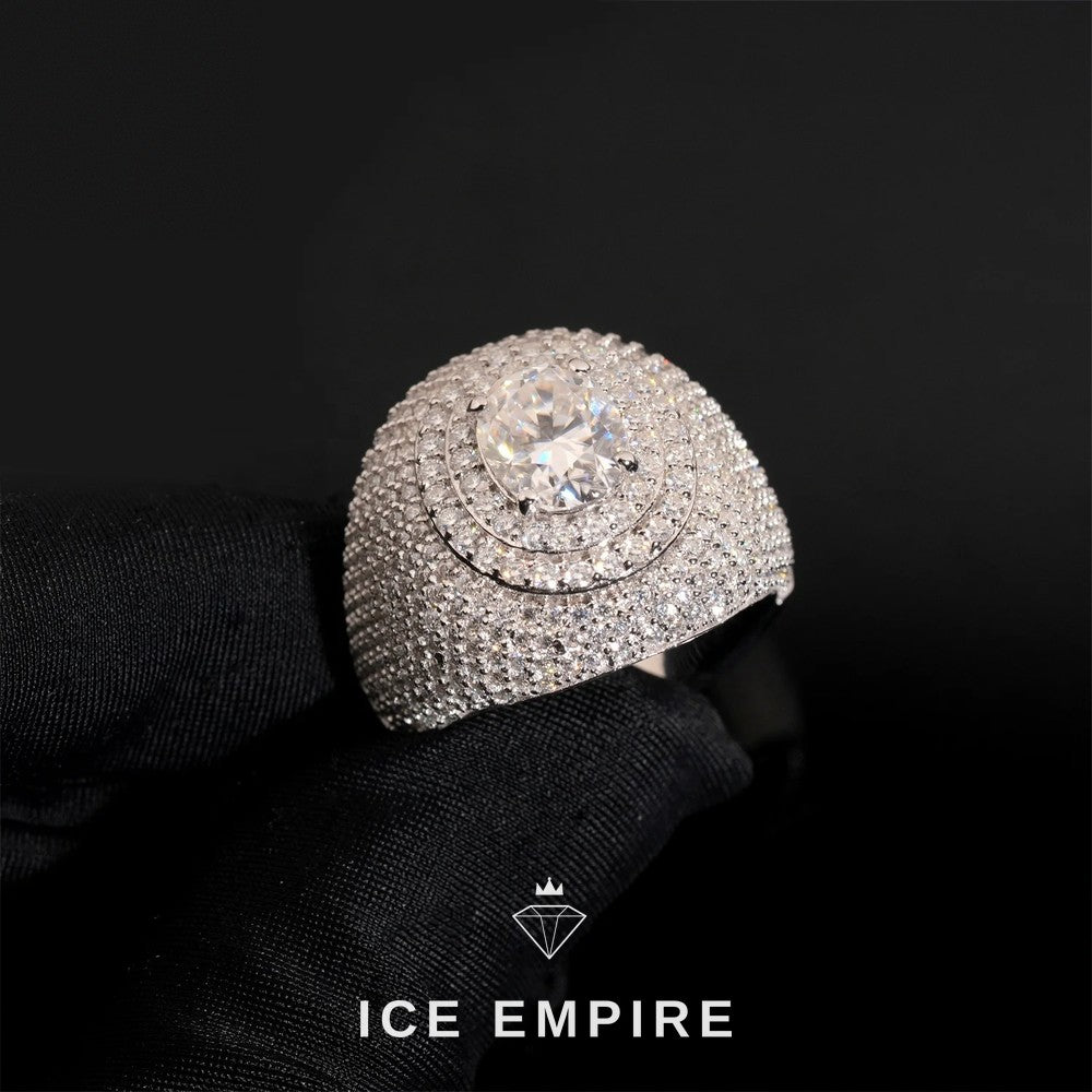 Iced Out 925 Silver Moissanite Ring