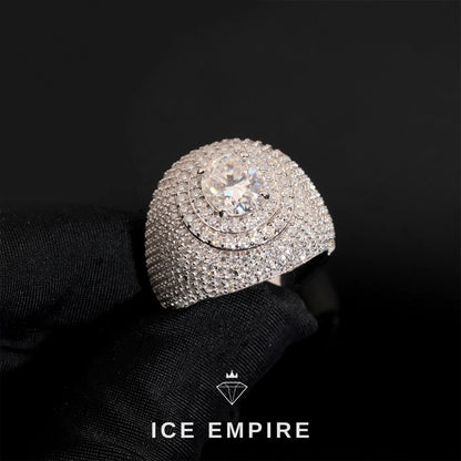Iced Out 925 Silver Moissanite Ring
