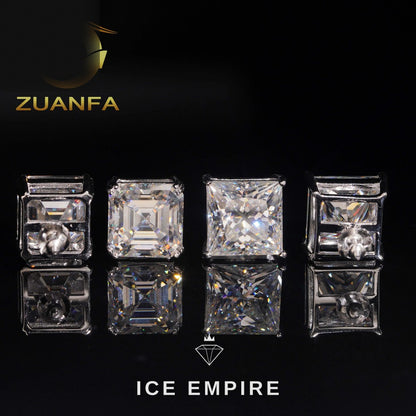 Iced Out Rose Gold Plated Moissanite Stud Earrings