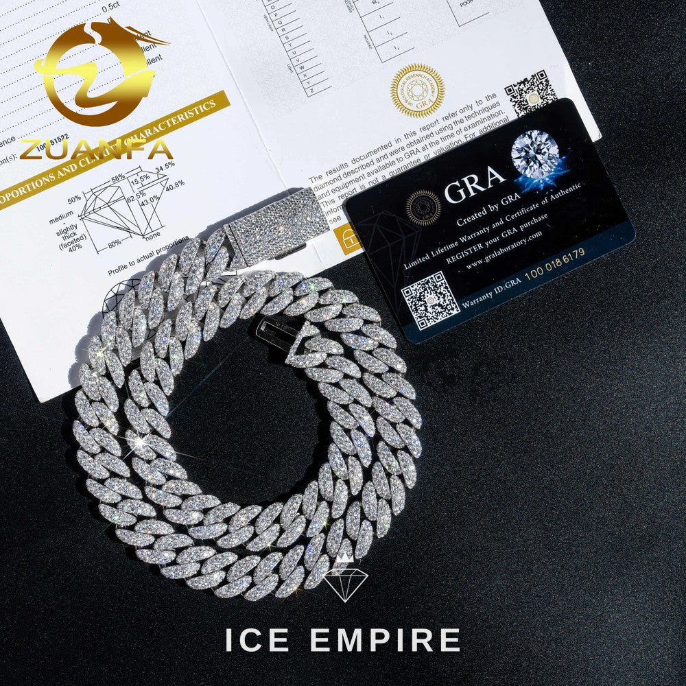 Iced Out Rose Gold Plated Moissanite Cuban Chain