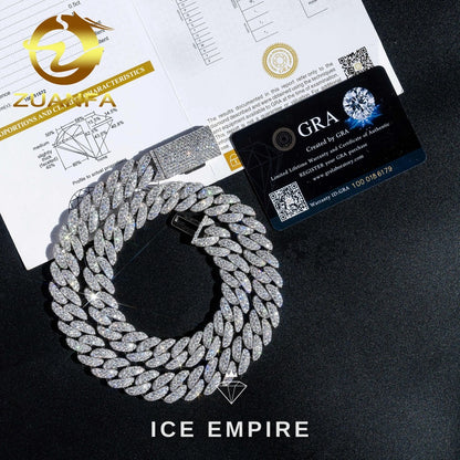 Iced Out Rose Gold Plated Moissanite Cuban Chain