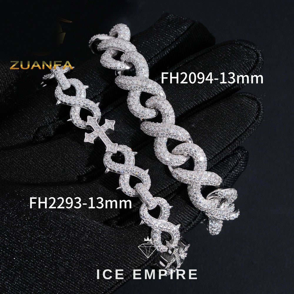 Iced Out Rose Gold Plated Moissanite Cuban Chain