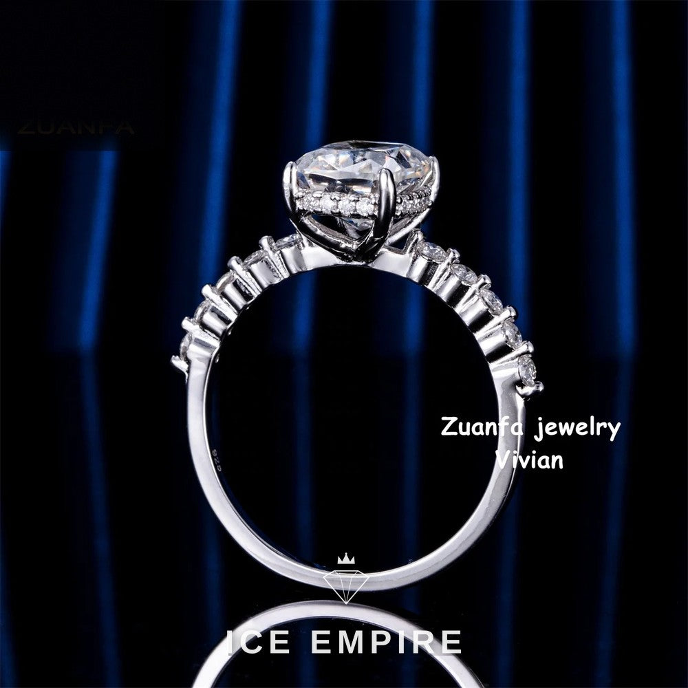 Iced Out 925 Silver Moissanite Wedding Band