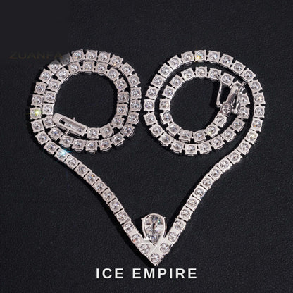 Iced Out Rose Gold Plated Moissanite Cuban Chain