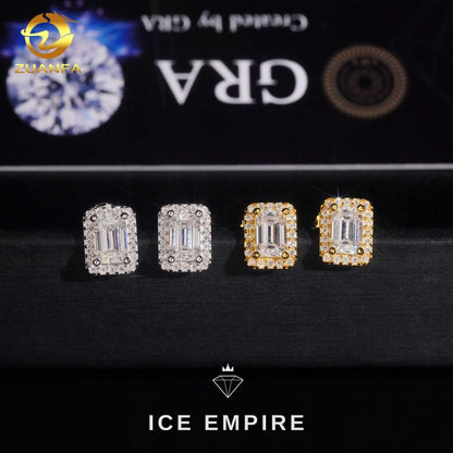 Iced Out 925 Silver Moissanite Earrings