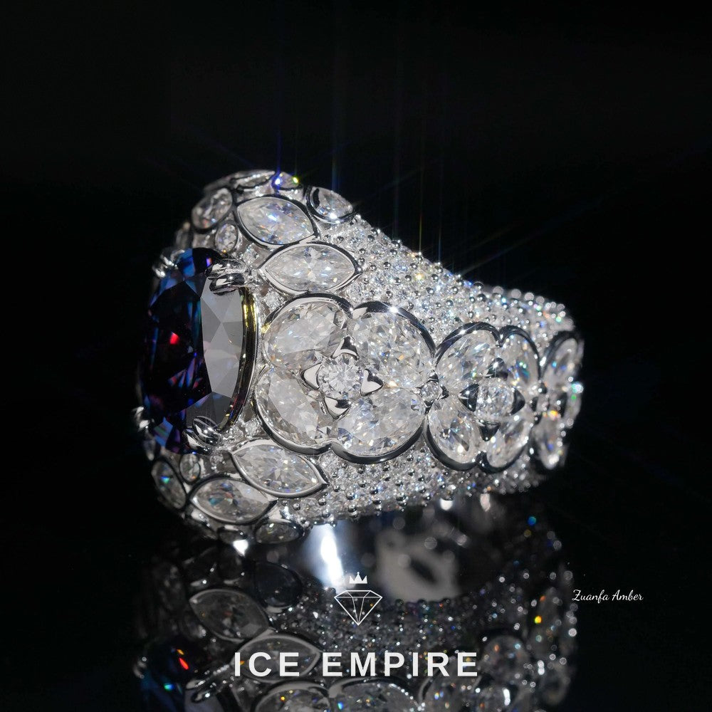 Iced Out 925 Silver Moissanite Ring