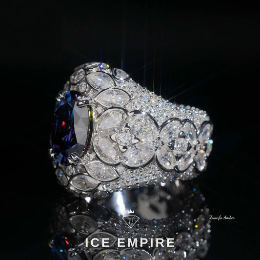 Iced Out 925 Silver Moissanite Ring