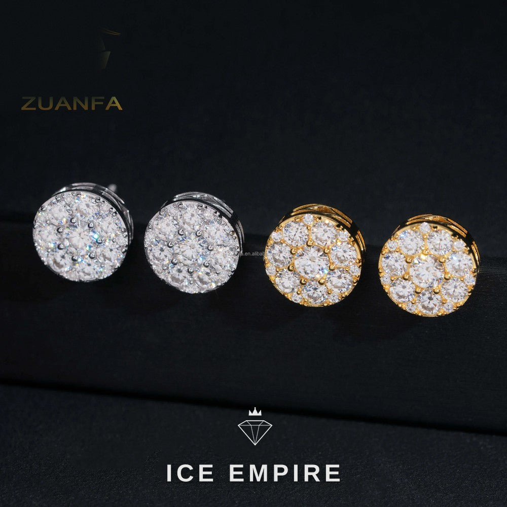 Iced Out Gold Plated Moissanite Earrings