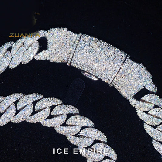 Iced Out Rose Gold Plated Moissanite Cuban Chain