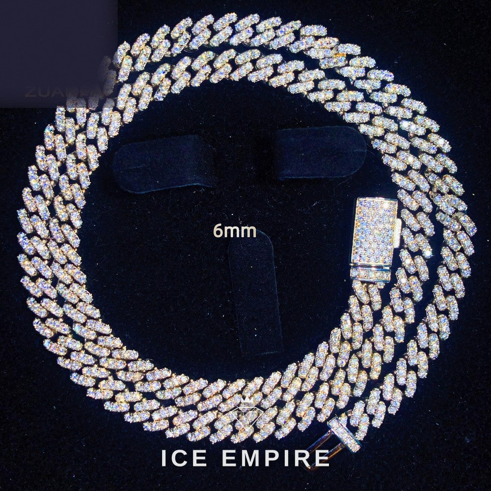 Iced Out Rose Gold Plated Moissanite Cuban Chain