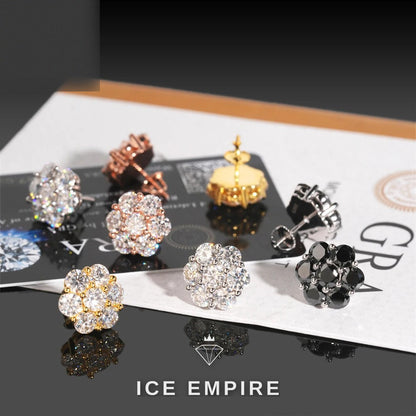 Iced Out Cluster 925 Silver Moissanite Earrings
