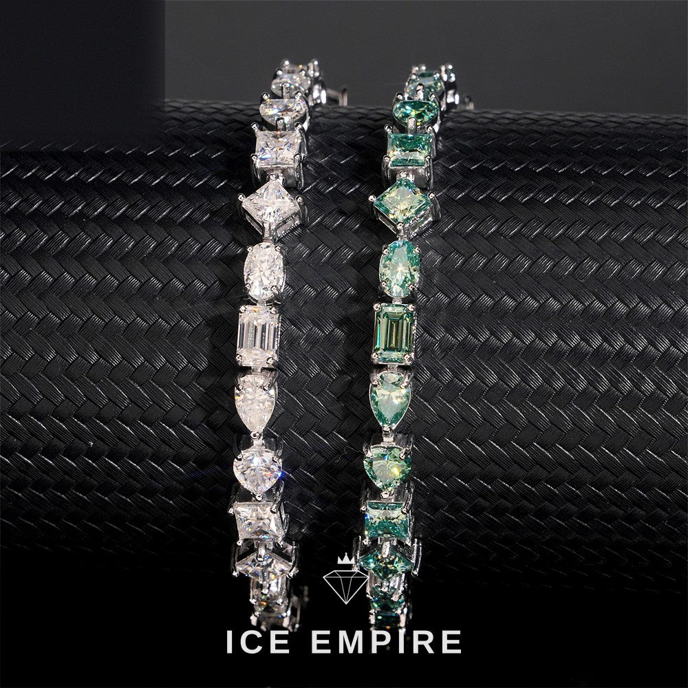 Iced Out 925 Silver Moissanite Tennis Bracelet