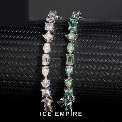 Iced Out 925 Silver Moissanite Tennis Bracelet