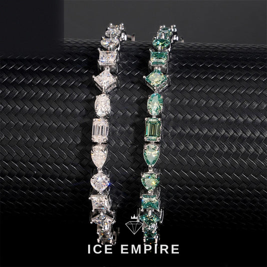 Iced Out 925 Silver Moissanite Tennis Bracelet