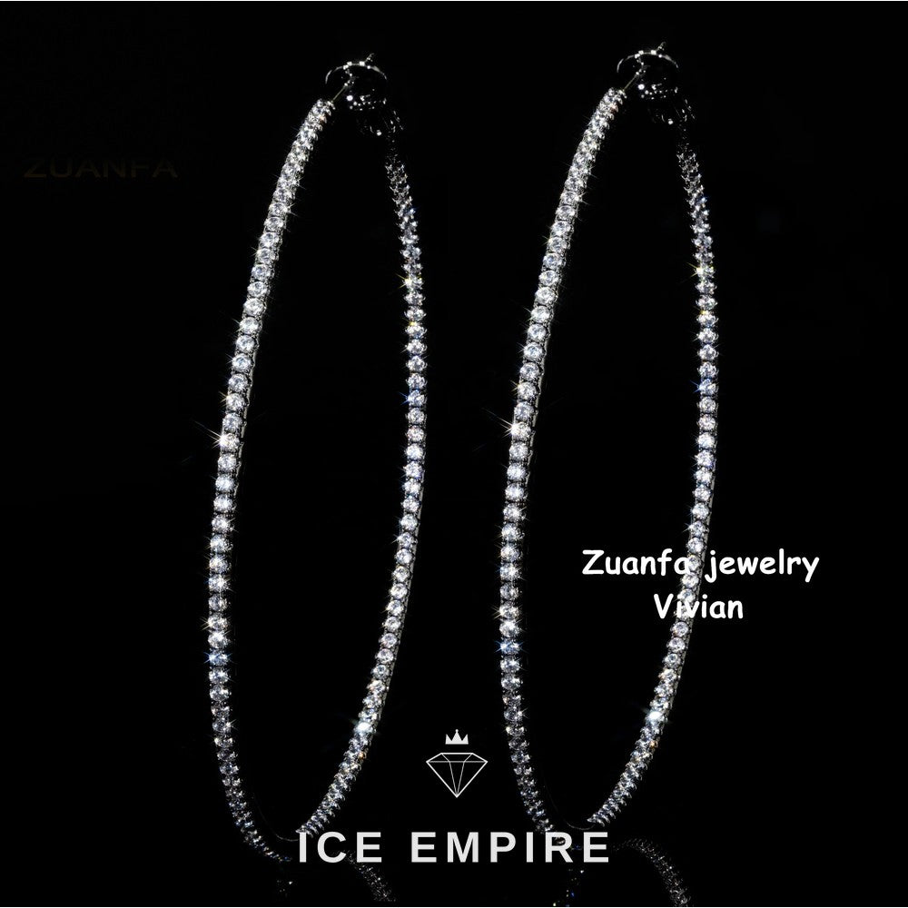 Iced Out 925 Silver Moissanite Earrings