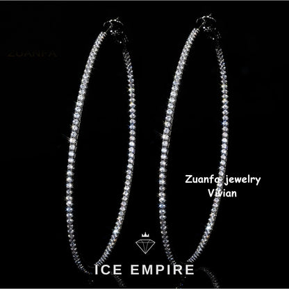 Iced Out 925 Silver Moissanite Earrings