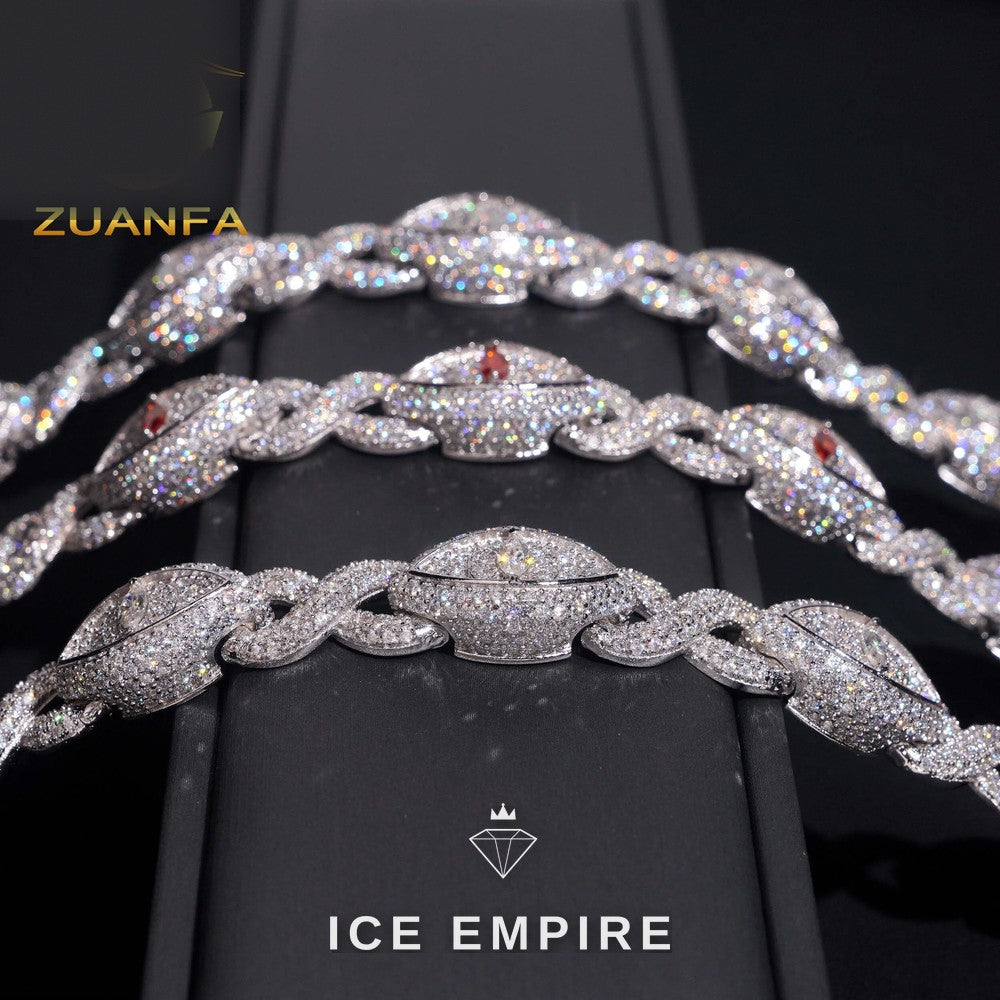 Iced Out 925 Silver Moissanite Cuban Chain