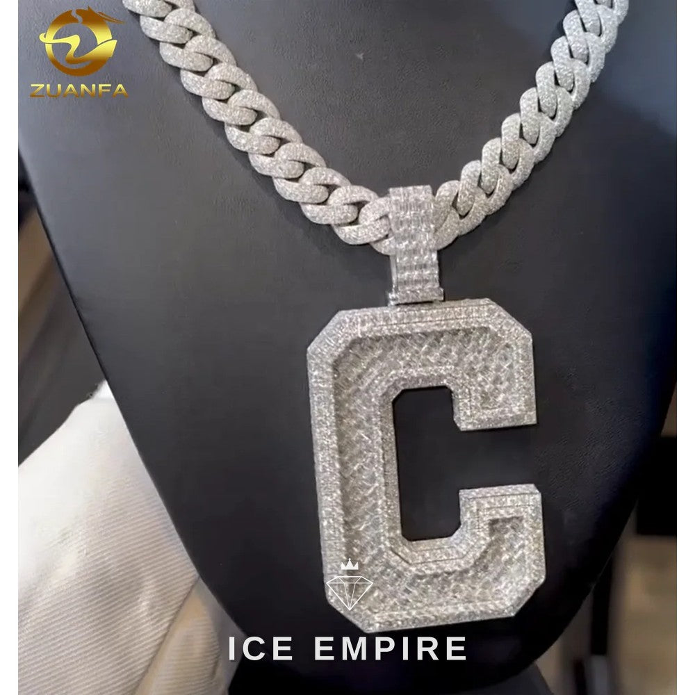 Iced Out 925 Silver Moissanite Pendant