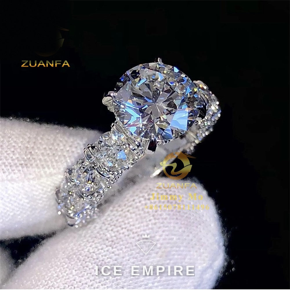 Iced Out Baguette 10K Gold Moissanite Engagement Ring