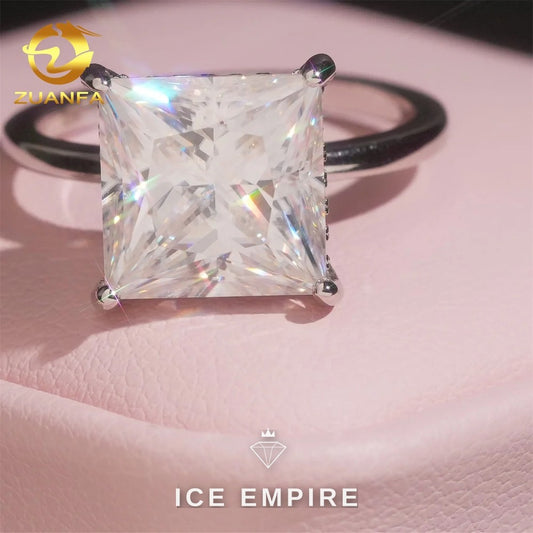 Iced Out 925 Silver Moissanite Wedding Band