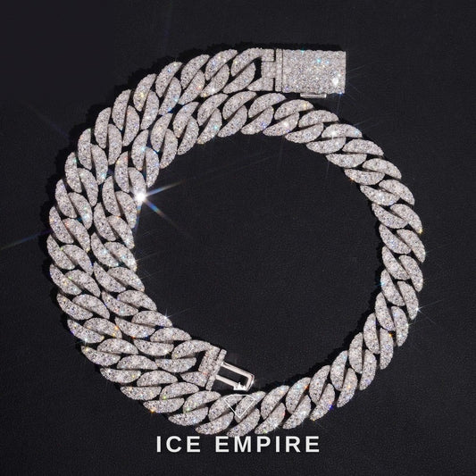Iced Out Rose Gold Plated Moissanite Cuban Chain