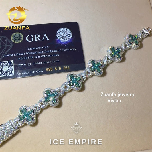 Iced Out 925 Silver Moissanite Cuban Chain